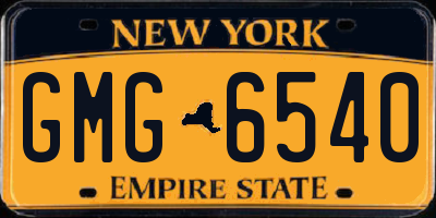 NY license plate GMG6540