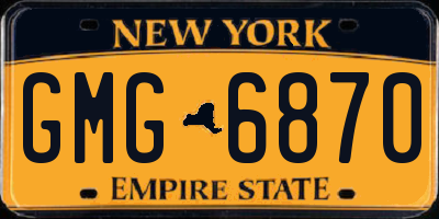 NY license plate GMG6870