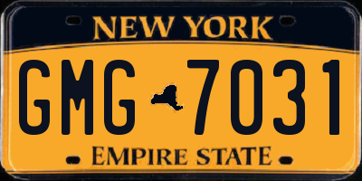 NY license plate GMG7031