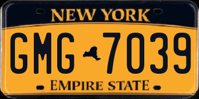 NY license plate GMG7039