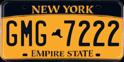 NY license plate GMG7222