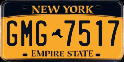 NY license plate GMG7517