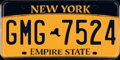 NY license plate GMG7524