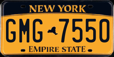NY license plate GMG7550