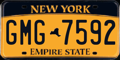 NY license plate GMG7592