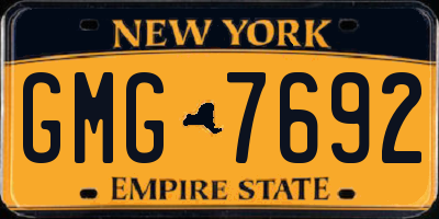 NY license plate GMG7692