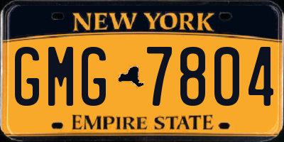 NY license plate GMG7804
