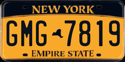 NY license plate GMG7819