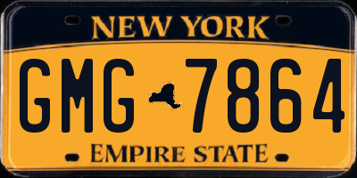 NY license plate GMG7864