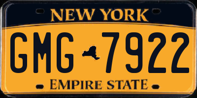 NY license plate GMG7922