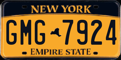 NY license plate GMG7924