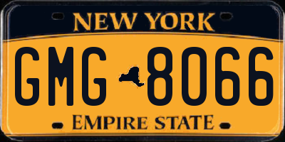 NY license plate GMG8066
