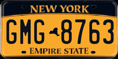NY license plate GMG8763