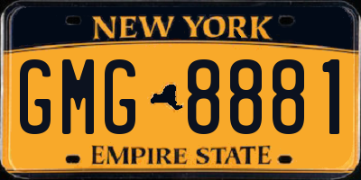 NY license plate GMG8881