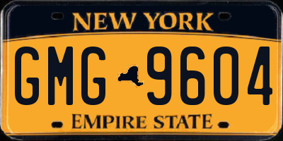 NY license plate GMG9604