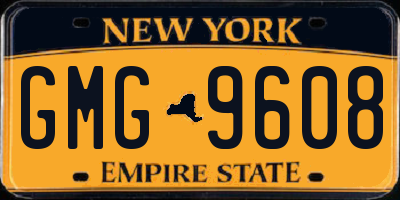 NY license plate GMG9608