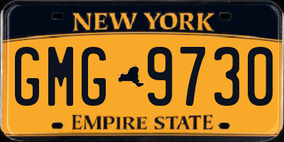 NY license plate GMG9730