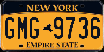 NY license plate GMG9736