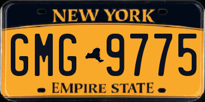 NY license plate GMG9775