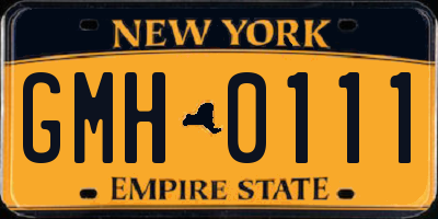 NY license plate GMH0111