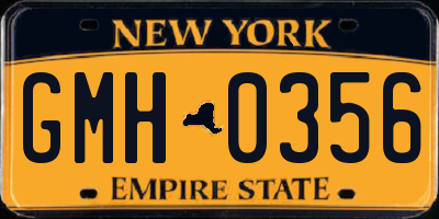 NY license plate GMH0356