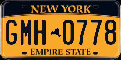 NY license plate GMH0778