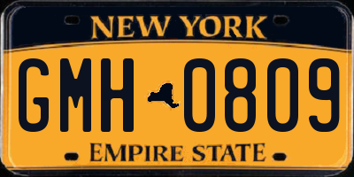 NY license plate GMH0809