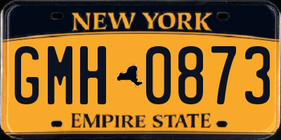 NY license plate GMH0873