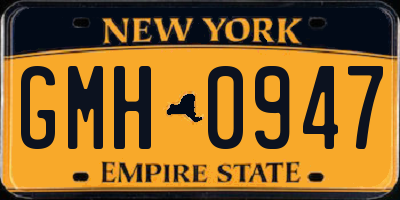 NY license plate GMH0947