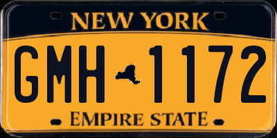 NY license plate GMH1172
