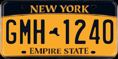 NY license plate GMH1240