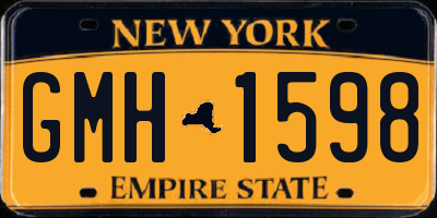 NY license plate GMH1598