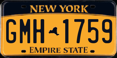 NY license plate GMH1759