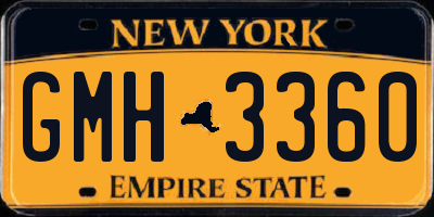 NY license plate GMH3360