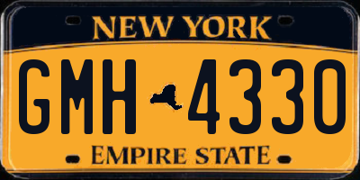 NY license plate GMH4330