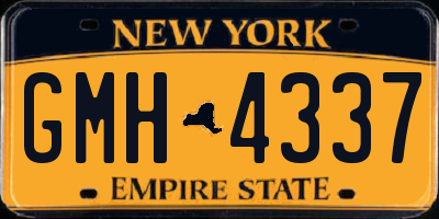 NY license plate GMH4337
