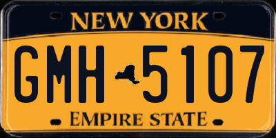 NY license plate GMH5107