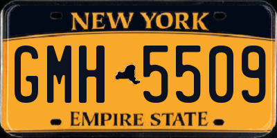 NY license plate GMH5509