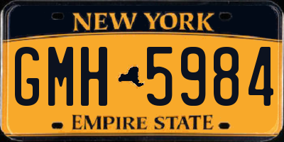 NY license plate GMH5984