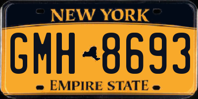 NY license plate GMH8693