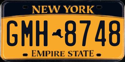 NY license plate GMH8748