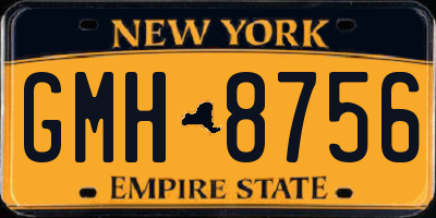 NY license plate GMH8756