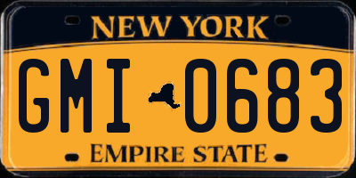 NY license plate GMI0683