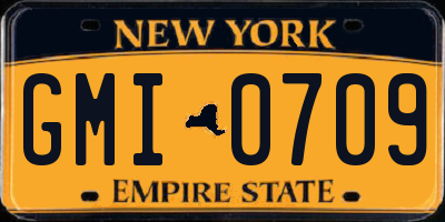 NY license plate GMI0709