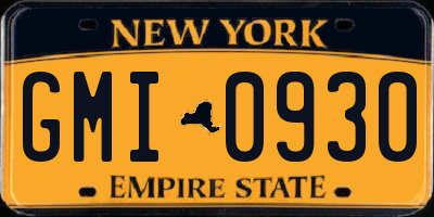 NY license plate GMI0930