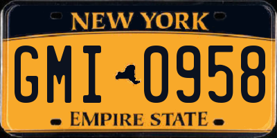NY license plate GMI0958