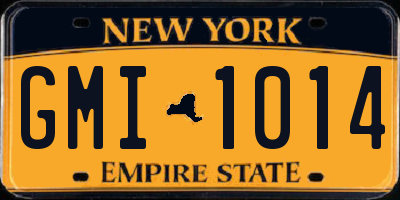 NY license plate GMI1014