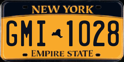 NY license plate GMI1028