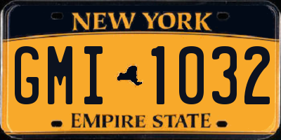 NY license plate GMI1032