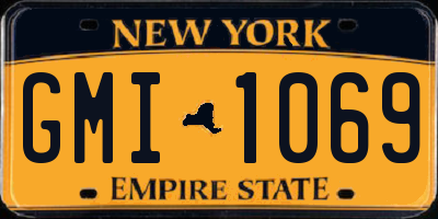 NY license plate GMI1069